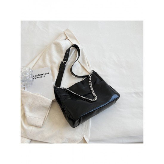  2024 PU Chain Large Capacity Tote Bag