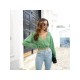  2024 Pure Color V-Neck Women's Navel Sweater