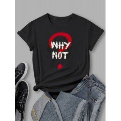 Printed Black T Shirt Tops For Women Printed Black T Shirt Tops For Women