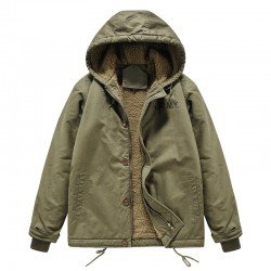 Winter Fleece Plush Hooded Men's Short Coats  Winter Fleece Plush Hooded Men's Short Coats