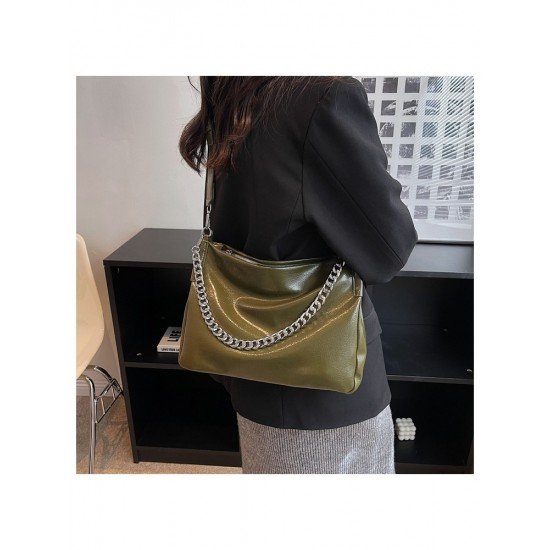  2024 PU Chain Large Capacity Tote Bag