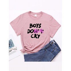 Leisure Letter Printed T Shirts For Women Leisure Letter Printed T Shirts For Women