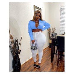 Sexy Ruched Sleeve Cropped Cotton Tops Sexy Ruched Sleeve Cropped Cotton Tops