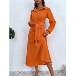 Casual Solid Long Sleeve Shirt Maxi Dresses Casual Solid Long Sleeve Shirt Maxi Dresses