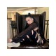 Punk Style Chain Tassel Solid Cropped Jacket Coats