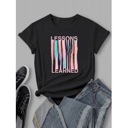 Women New Fashion Letter Printed Top Tee Shirts Women New Fashion Letter Printed Top Tee Shirts
