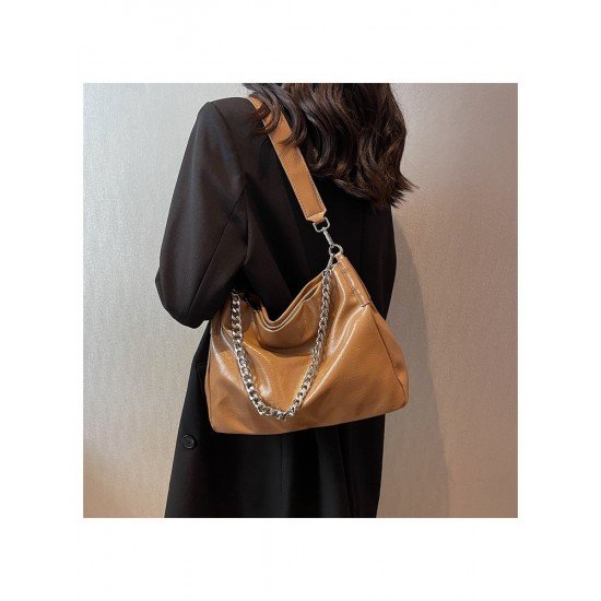  2024 PU Chain Large Capacity Tote Bag
