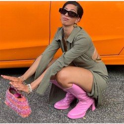 Casual V Neck Long Sleeve Slit Maxi Dresses