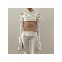 Designer Cold Sleeve White Cropped Tops For Ladies Designer Cold Sleeve White Cropped Tops For Ladies