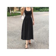  2024 Pure Color Backless Sleeveless Women's Dress
