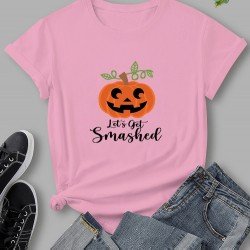 Halloween Pumpkin Graphic Short Sleeve T Shirts