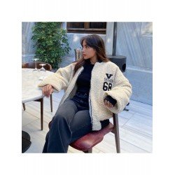 Winter Fashion Letter Number Embroidery Jacket  Winter Fashion Letter Number Embroidery Jacket