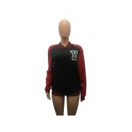 Women's Letter Colorblock Long-sleeved Baseball Jacket