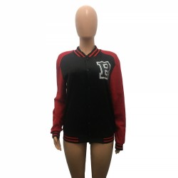 Women's Letter Colorblock Long-sleeved Baseball Jacket