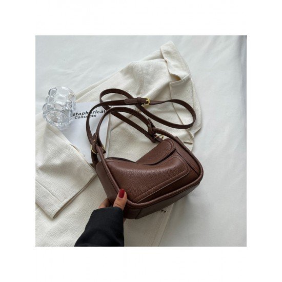  2024 PU Pure Color Shoulder Bag For Women