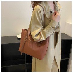 Black Contrast Color Tote Bags For Women