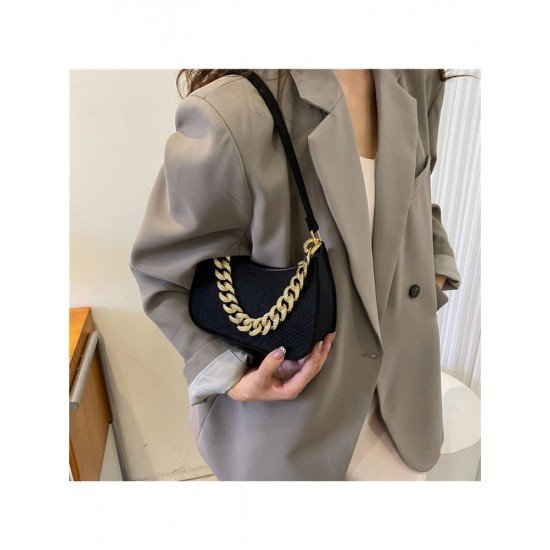 2024 New PU Pure Color Causal Underarm Bag