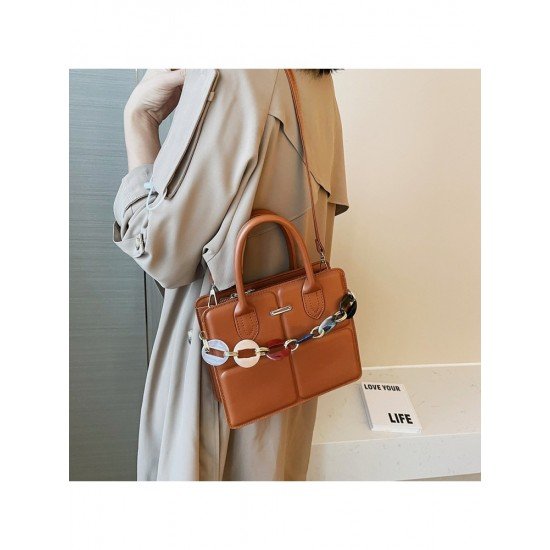  2024 PU Pure Color Chain Shoulder Bags
