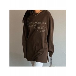 Loose Crew Neck Letter Printing Women's Top  Loose Crew Neck Letter Printing Women's Top