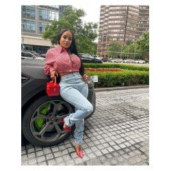 Plaid Puff Sleeve Women Crop Coats Plaid Puff Sleeve Women Crop Coats