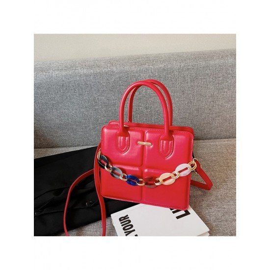  2024 PU Pure Color Chain Shoulder Bags