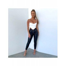 Vintage Zip Backless Spaghetti Straps Cropped Camisole Tops Vintage Zip Backless Spaghetti Straps Cropped Camisole Tops