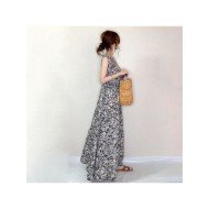  2024 Summer Roud Neck Floral Sleeveless Dress