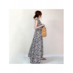 2024 Summer Roud Neck Floral Sleeveless Dress  2024 Summer Roud Neck Floral Sleeveless Dress