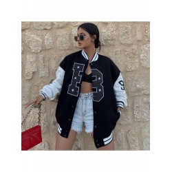 2024 Autumn Fashion Letter Contrast Color Baseball Jacket  2024 Autumn Fashion Letter Contrast Color Baseball Jacket