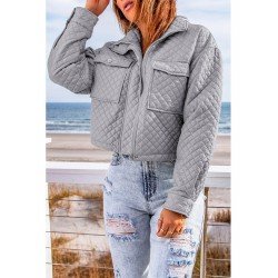 Rhombus Lattice Pockets Black Jacket Coats Rhombus Lattice Pockets Black Jacket Coats