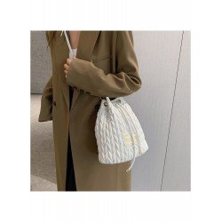 Stylish White Drawstring Cross Body Shoulder Bags Stylish White Drawstring Cross Body Shoulder Bags