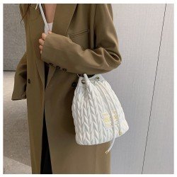 Stylish White Drawstring Cross Body Shoulder Bags