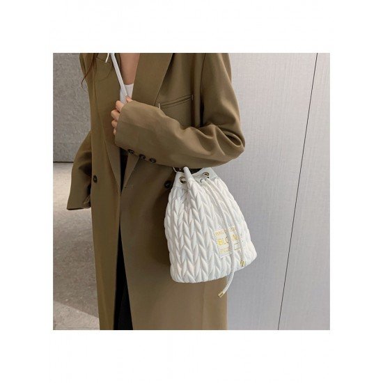 Stylish White Drawstring Cross Body Shoulder Bags