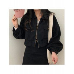 Easy Matching Black Pockets Women Coats Easy Matching Black Pockets Women Coats
