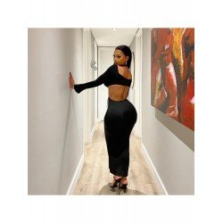 Seductive Black Long Sleeve Maxi Dresses Seductive Black Long Sleeve Maxi Dresses