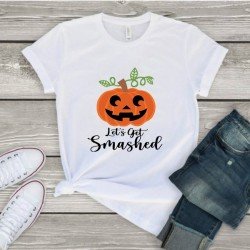 Halloween Pumpkin Graphic Short Sleeve T Shirts