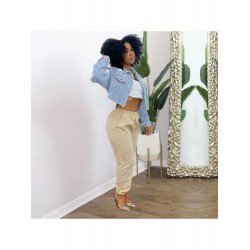 Fashion Five-pointed Star Printed Women's Short Denim Coat Fashion Five-pointed Star Printed Women's Short Denim Coat