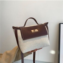  PU Contrast Color Women's Messenger Bag