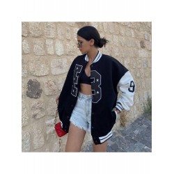 2024 Autumn Fashion Letter Contrast Color Baseball Jacket  2024 Autumn Fashion Letter Contrast Color Baseball Jacket