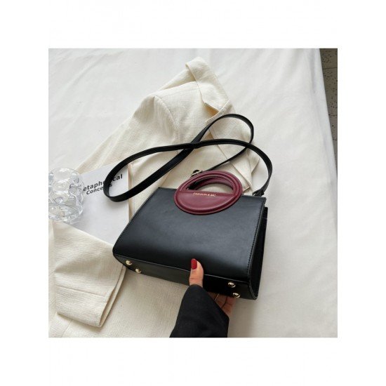  2024 Fashion PU Contrast Color Women's Satchels