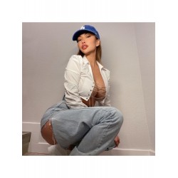 2024 Pure Color Chain Patchwork Navel Top  2024 Pure Color Chain Patchwork Navel Top