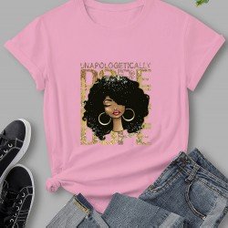 Black Women Graphic Summer T Shirts
