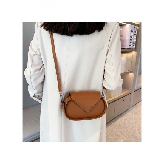  2024 PU Pure Color Shoulder Bag For Women