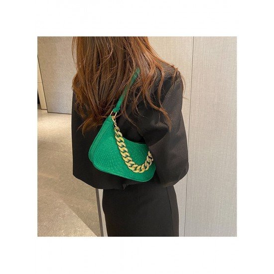  2024 New PU Pure Color Causal Underarm Bag