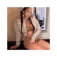  Casual Embroidery Zipper Women's Short Jacket