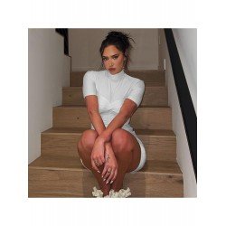 Summer White Ruched Short Sleeve Dresses Summer White Ruched Short Sleeve Dresses