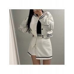American Street Stand Collar Baseball Jacket For Women  American Street Stand Collar Baseball Jacket For Women