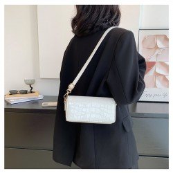 Alligator Print White Shoulder Bags For Ladies