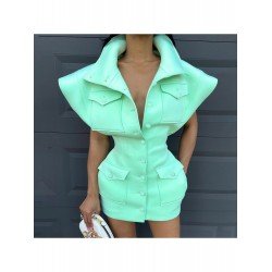 Pure Color Short Sleeve Women's Jacket  Pure Color Short Sleeve Women's Jacket