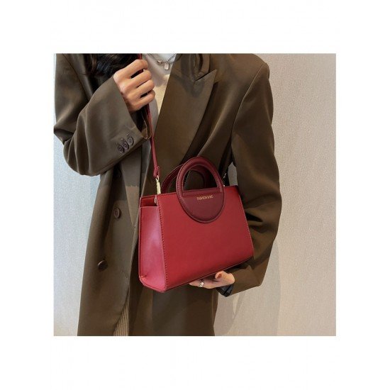  2024 Fashion PU Contrast Color Women's Satchels